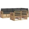 Lauko sofos komplektas 7 pcs Balta ir antracito