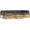 Lauko sofos komplektas 7 pcs Balta ir antracito Poliesteris