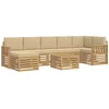 Lauko sofos komplektas 7 pcs Balta ir Bežė 59 x 59 x 37 cm