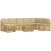 Lauko sofos komplektas 7 pcs Balta ir Bežė 59 x 59 x 37 cm