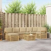 Lauko sofos komplektas 7 pcs Balta ir Bežė 59 x 59 x 37 cm