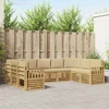 Lauko sofos komplektas 7 pcs Balta ir Bežė 304 x 128,5 x 73 cm