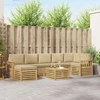 Lauko sofos komplektas 7 pcs Balta ir Bežė 59 x 59 x 37 cm