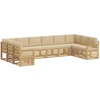 Lauko sofos komplektas 7 pcs Balta ir Bežė 363 x 187,5 x 73 cm