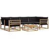 Lauko sofos komplektas 7 pcs Balta ir juoda 79 x 79 x 37 cm