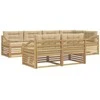 Lauko sofos komplektas 7 pcs Balta ir kreminė Poliesteris