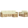 Lauko sofos komplektas 7 pcs Balta ir kreminė Poliesteris