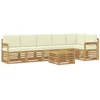 Lauko sofos komplektas 7 pcs Balta ir kreminė 59 x 59 x 37 cm