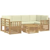 Lauko sofos komplektas 7 pcs Balta ir kreminė Poliesteris