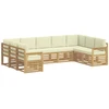 Lauko sofos komplektas 7 pcs Balta ir kreminė