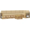 Lauko sofos komplektas 7 pcs Balta ir kreminė 59 x 59 x 37 cm