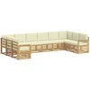 Lauko sofos komplektas 7 pcs Balta ir kreminė