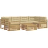 Lauko sofos komplektas 7 pcs Balta ir kreminė