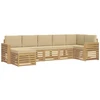 Lauko sofos komplektas 7 pcs Balta ir kreminė