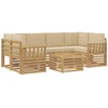 Lauko sofos komplektas 7 pcs Balta ir kreminė Poliesteris