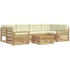 Lauko sofos komplektas 7 pcs Balta ir kreminė