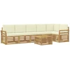 Lauko sofos komplektas 7 pcs Balta ir kreminė 59 x 59 x 37 cm