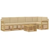 Lauko sofos komplektas 7 pcs Balta ir kreminė 59 x 59 x 37 cm