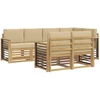 Lauko sofos komplektas 7 pcs Balta ir kreminė