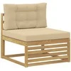 Lauko sofos komplektas 7 pcs Balta ir kreminė Poliesteris