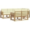 Lauko sofos komplektas 7 pcs Balta ir kreminė Poliesteris