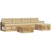 Lauko sofos komplektas 7 pcs Balta ir kreminė Poliesteris