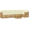 Lauko sofos komplektas 7 pcs Balta ir kreminė 59 x 59 x 37 cm