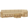 Lauko sofos komplektas 7 pcs Balta ir kreminė 59 x 59 x 37 cm