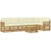 Lauko sofos komplektas 7 pcs Balta ir kreminė 59 x 59 x 37 cm