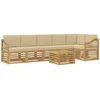 Lauko sofos komplektas 7 pcs Balta ir kreminė 59 x 59 x 37 cm