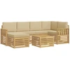 Lauko sofos komplektas 7 pcs Balta ir kreminė 59 x 59 x 37 cm