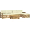 Lauko sofos komplektas 7 pcs Balta ir kreminė Poliesteris