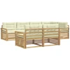 Lauko sofos komplektas 7 pcs Balta ir kreminė