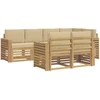 Lauko sofos komplektas 7 pcs Balta ir kreminė