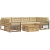 Lauko sofos komplektas 7 pcs Balta ir kreminė Poliesteris