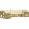 Lauko sofos komplektas 7 pcs Balta ir kreminė