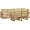 Lauko sofos komplektas 7 pcs Balta ir kreminė