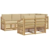 Lauko sofos komplektas 7 pcs Balta ir kreminė