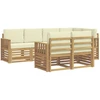 Lauko sofos komplektas 7 pcs Balta ir kreminė