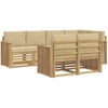 Lauko sofos komplektas 7 pcs Balta ir kreminė