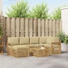Lauko sofos komplektas 7 pcs Balta ir kreminė 59 x 59 x 37 cm