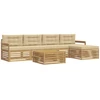 Lauko sofos komplektas 7 pcs Balta ir kreminė Poliesteris