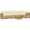 Lauko sofos komplektas 7 pcs Balta ir kreminė 59 x 59 x 37 cm