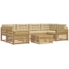 Lauko sofos komplektas 7 pcs Balta ir kreminė