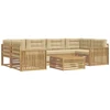 Lauko sofos komplektas 7 pcs Balta ir kreminė
