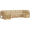 Lauko sofos komplektas 7 pcs Balta ir kreminė