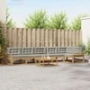 Lauko sofos komplektas 7 pcs Balta ir šviesiai pilka