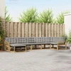 Lauko sofos komplektas 7 pcs Balta ir šviesiai pilka