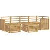 Lauko sofos komplektas 7 pcs Balta Poliesteris