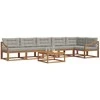 Lauko sofos komplektas 7 pcs Natūrali ir šviesiai pilka